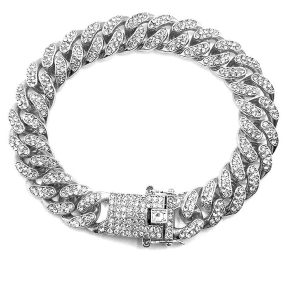 - - New Men’s Iced Out CZ Diamond Link Chain Bracelet